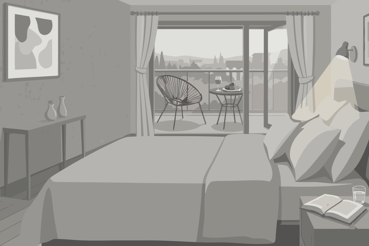 King Room with Bath Tub and City View - Mobility Accessible